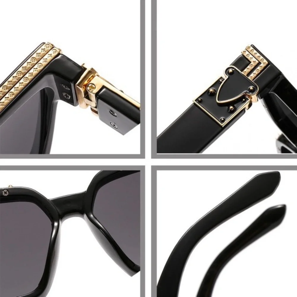 Luxury Brand Designer Square Sunglasses Men